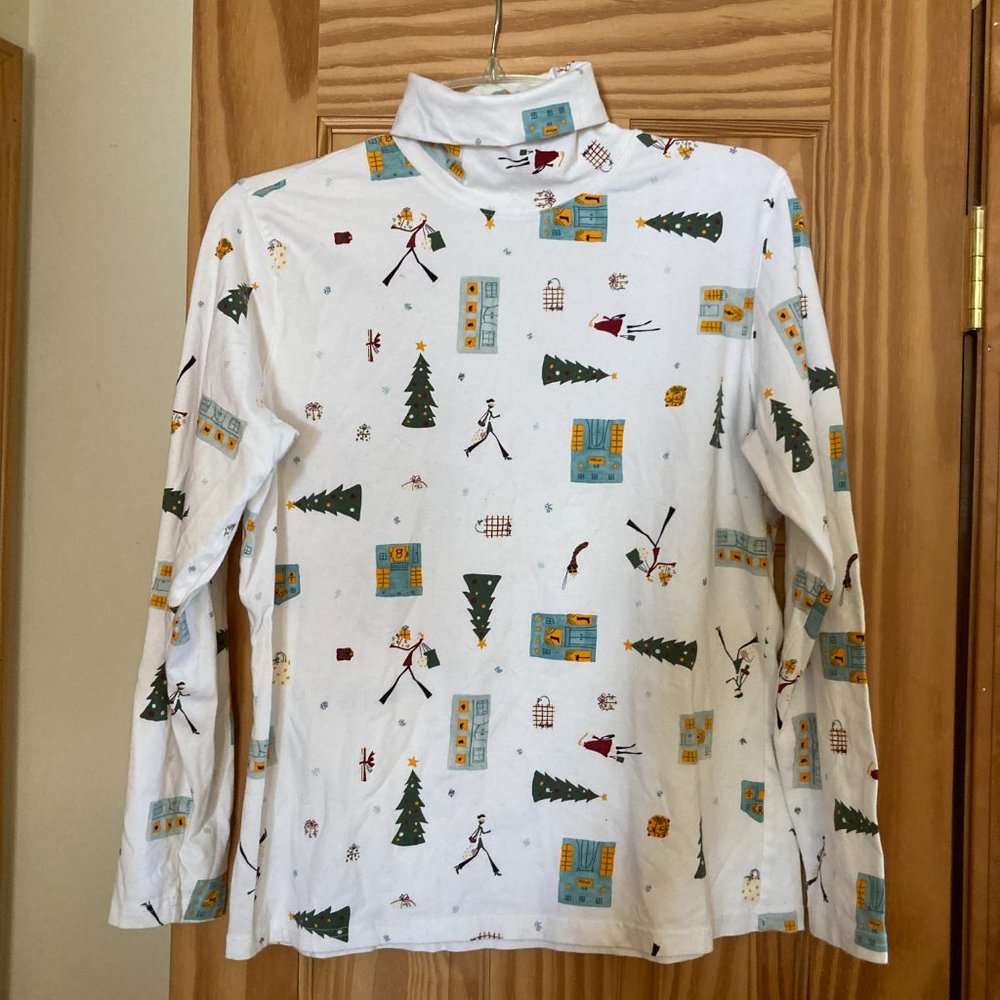 VINTAGE Talbots Medium Women's Turtleneck Christmas